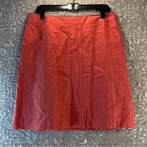 Ann Taylor Sz 12P A-Line Linen Skirt Women Peach Lined Knee Lenght